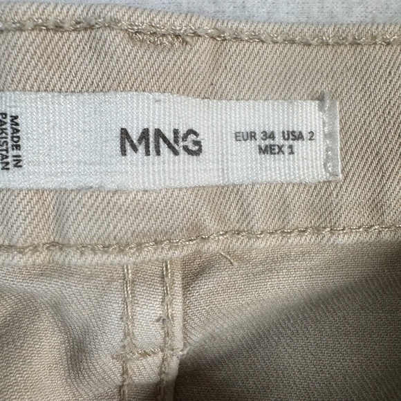MNG Jeans Womens 2 Ivory Sienna Flare Mid Rise Raw Hem - Picture 3 of 14